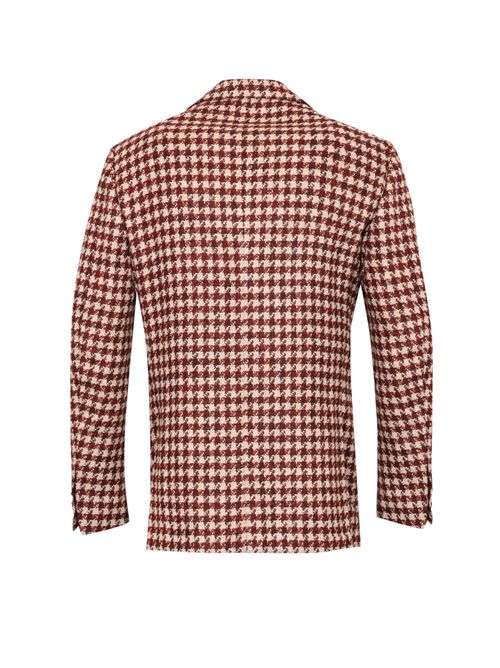 Giacca monopetto in lana pied de poule rosso e bianco SARTORIO NAPOLI | SG1250 SS058106000